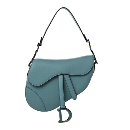 Christian Dior Grained Calfskin Saddle Bag Azure Blue 1 of 8