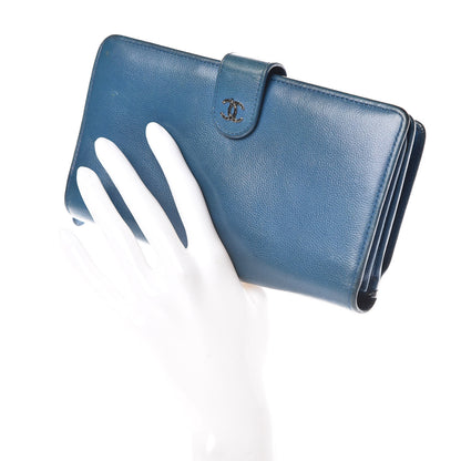 Chanel Caviar Sevruga French Wallet Blue 2 of 21
