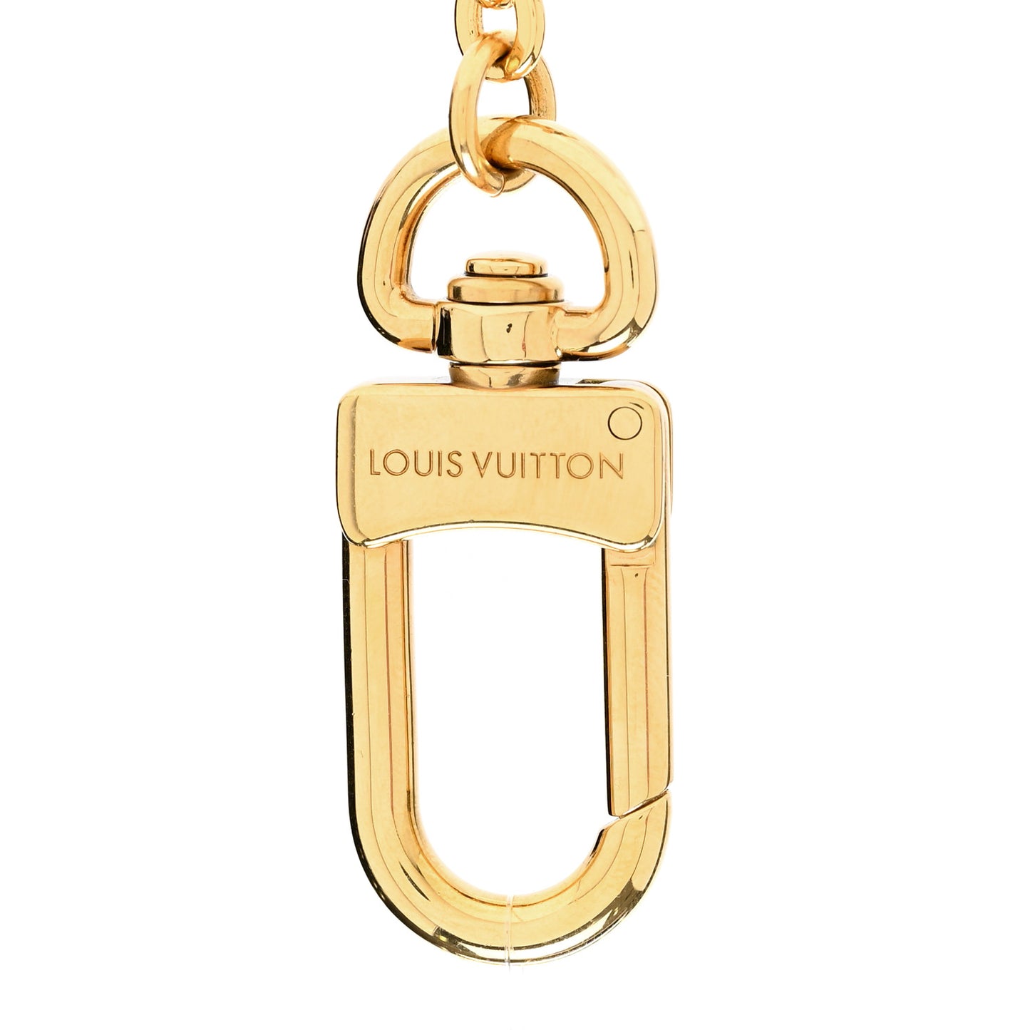 Brass Enamel Fleur De Monogram Bag Charm Chain Gold