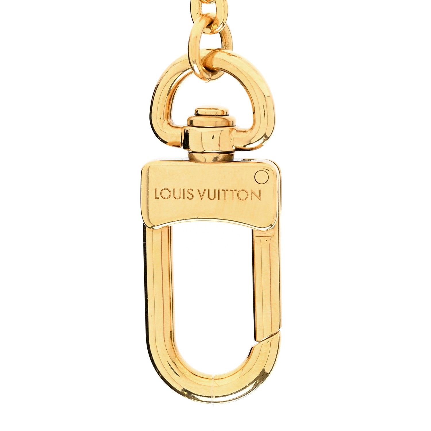 Louis Vuitton Brass Enamel Fleur De Monogram Bag Charm Chain Gold 3 of 4