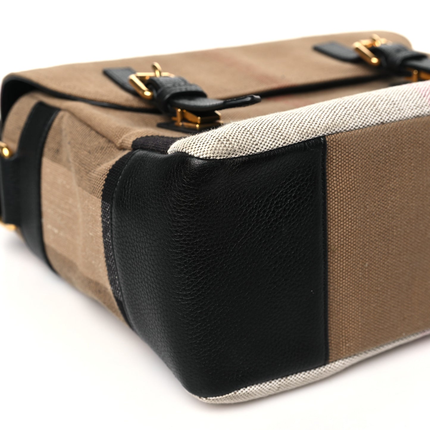 Canvas Mega Check Baildon Messenger Bag Black
