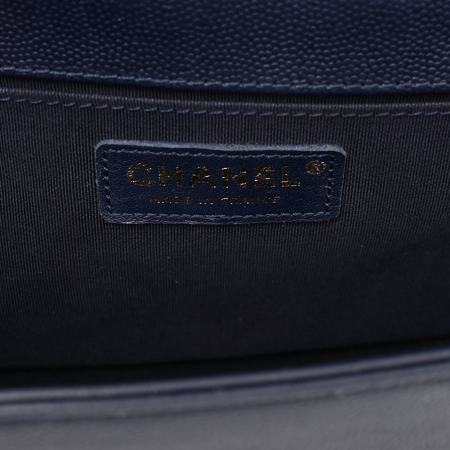 Caviar Quilted Medium Boy Flap Navy