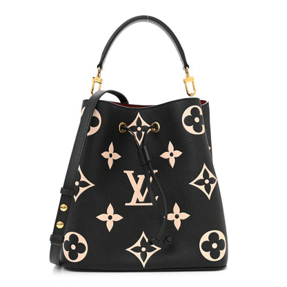 Louis Vuitton LOUIS VUITTON Empreinte Monogram Giant Neonoe MM Black Beige 3 of 12