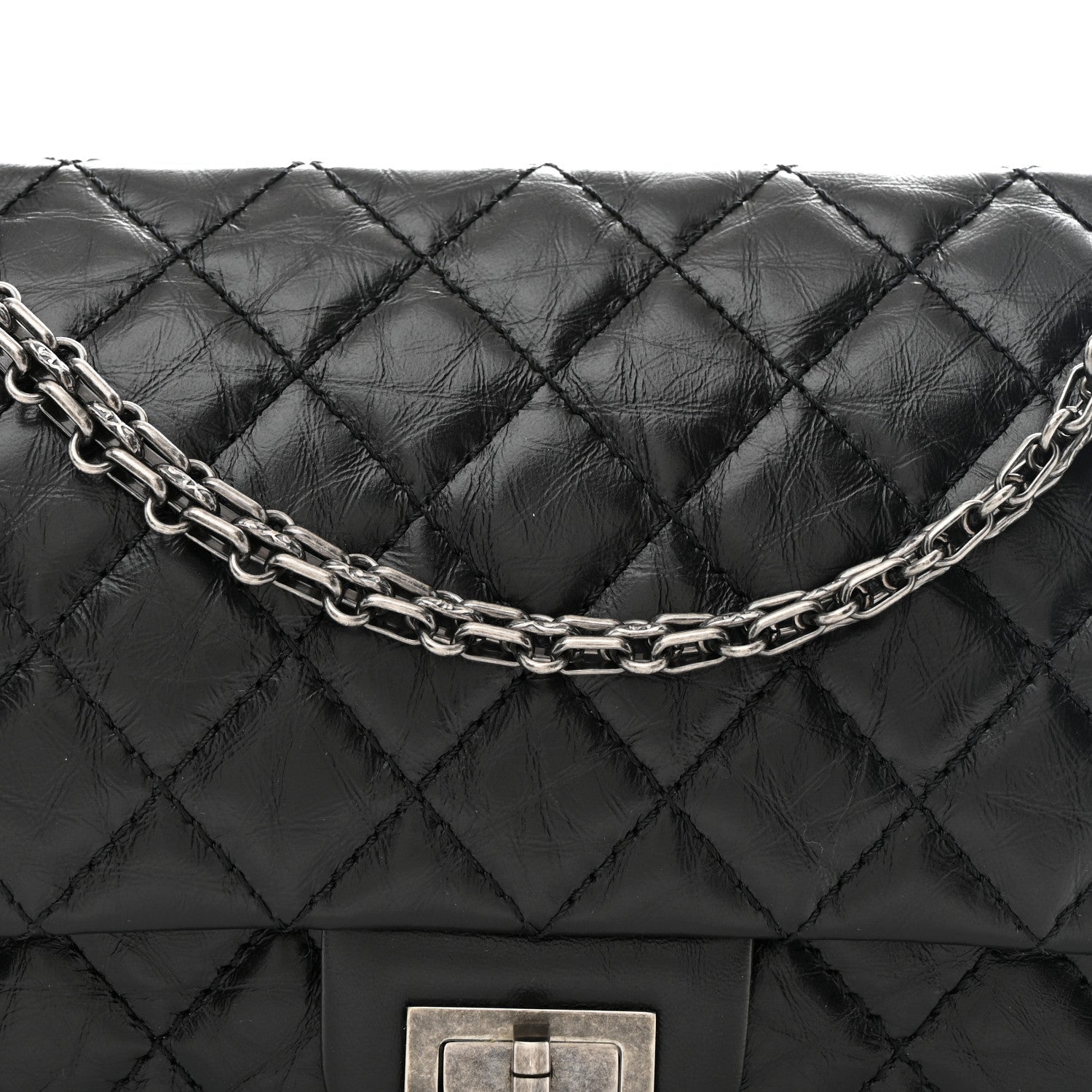 Chanel Aged Calfskin Quilted 2.55 Reissue 225 Flap Black 8 of 10
