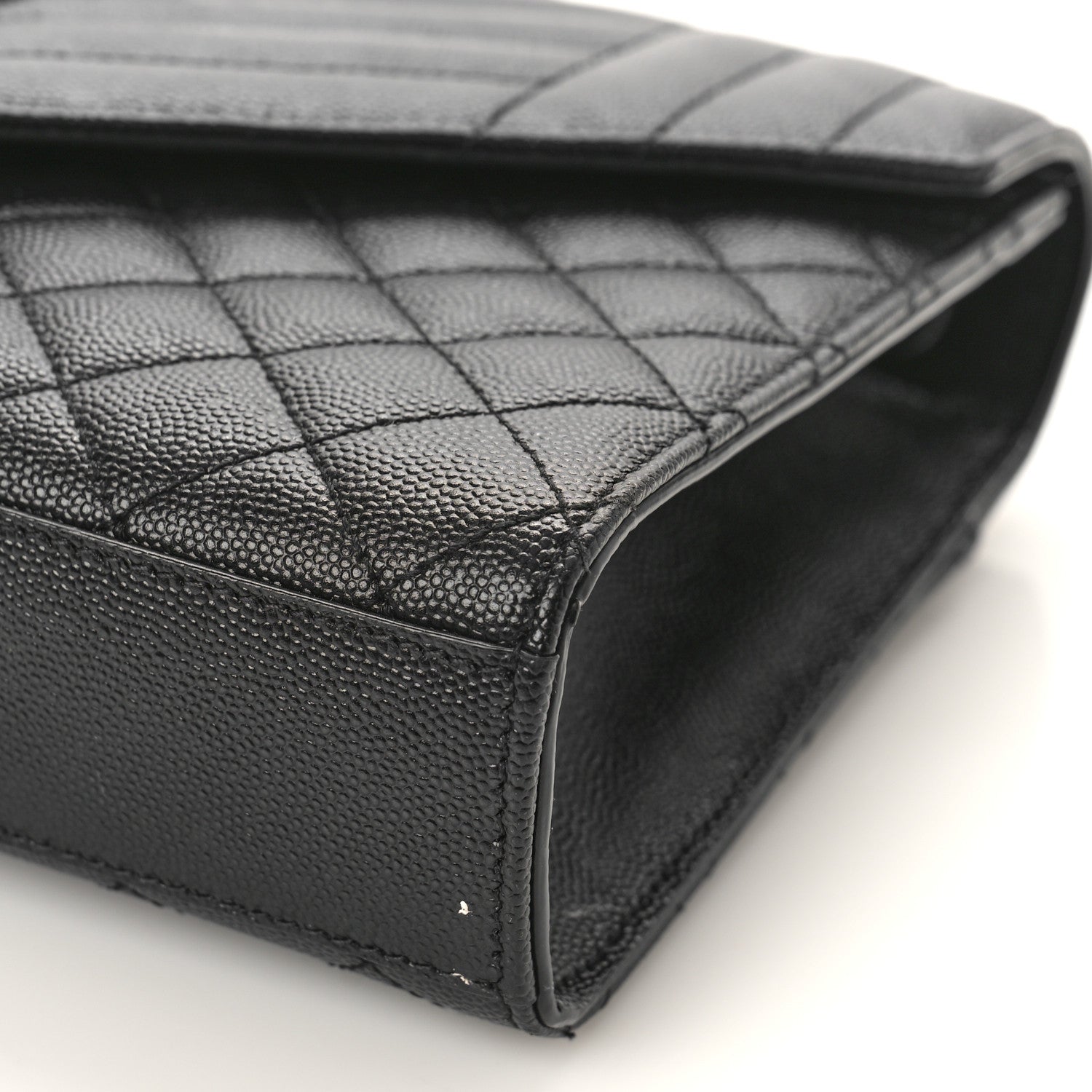 Saint Laurent Grain De Poudre Textured Mixed Matelasse Triquilt Medium Monogram Monochrome Satchel Black 8 of 8
