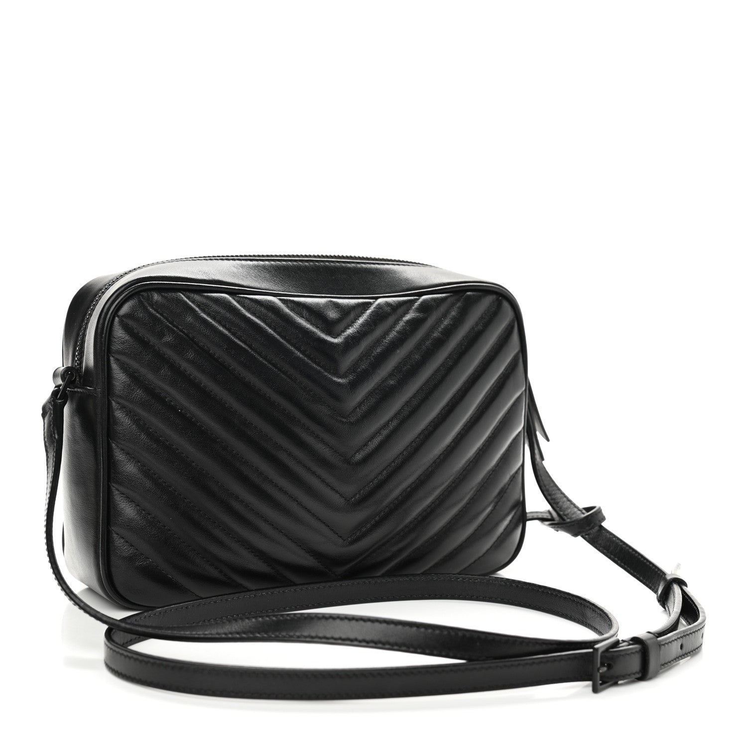 Saint Laurent Calfskin Matelasse Monogram Lou Camera Bag Black 3 of 10