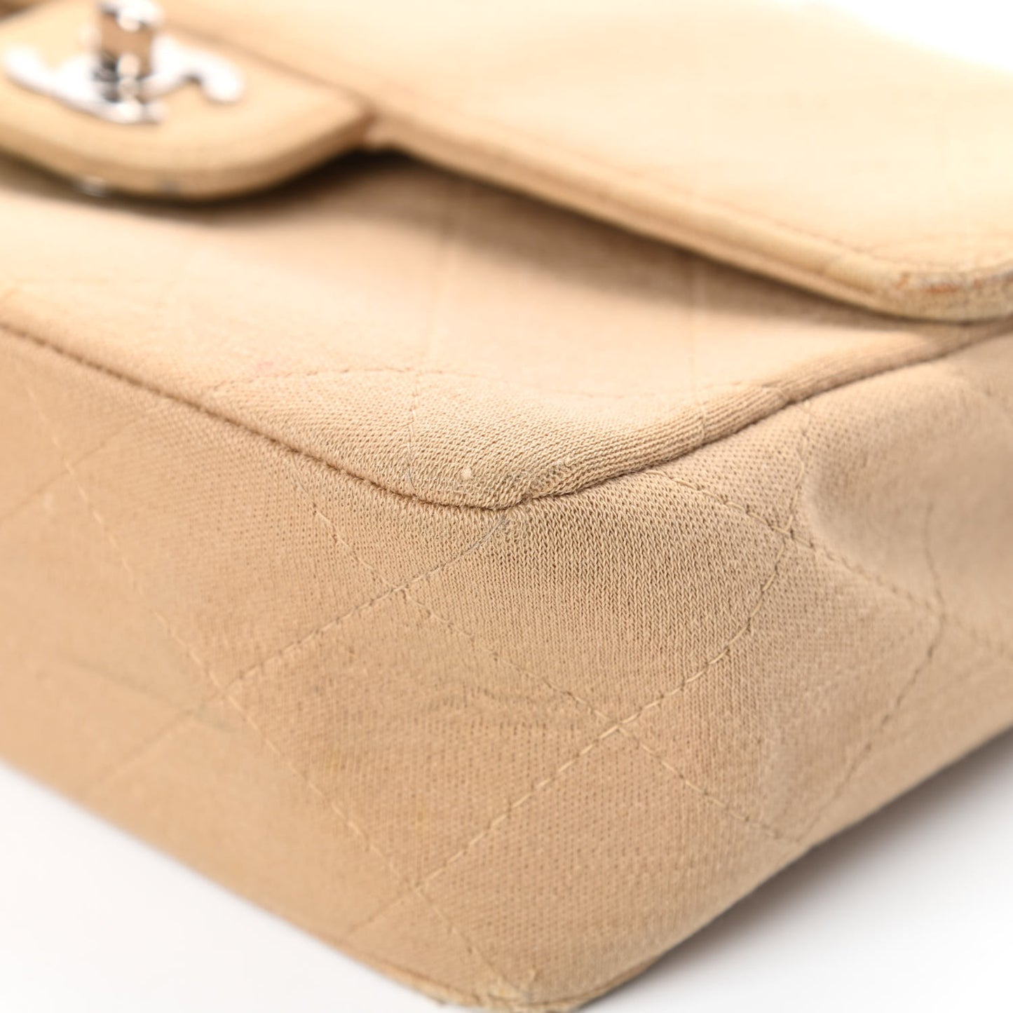 Jersey Quilted Medium Single Flap Beige