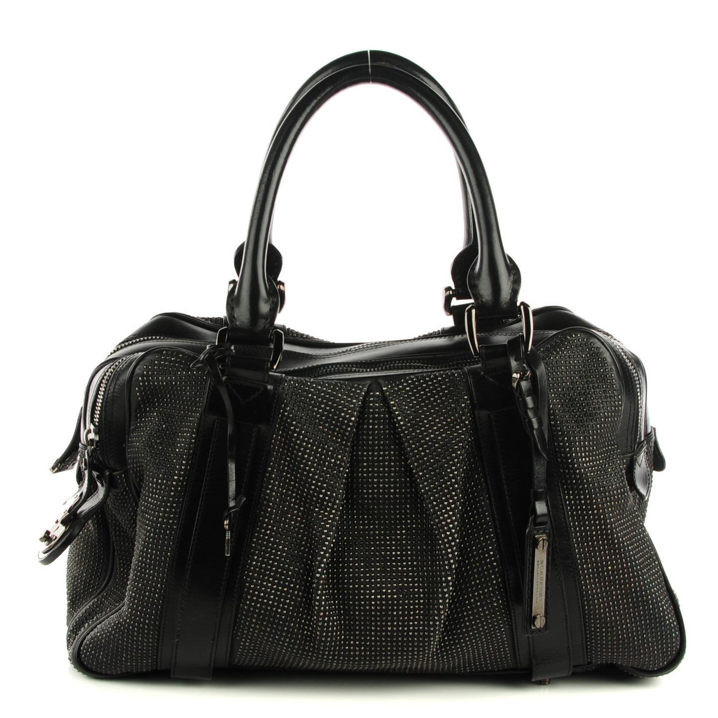 Prorsum Calfskin Studded Knight Satchel Black