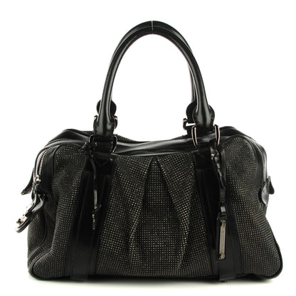 Burberry Prorsum Calfskin Studded Knight Satchel Black 1 of 9