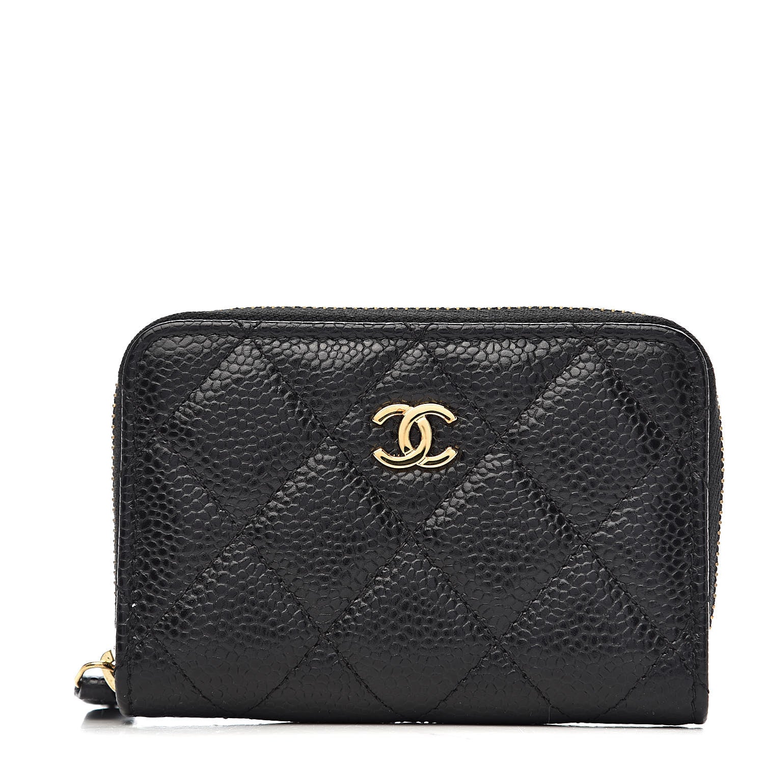 Chanel Caviar Quilted Zip Coin Purse Black 1 of 8