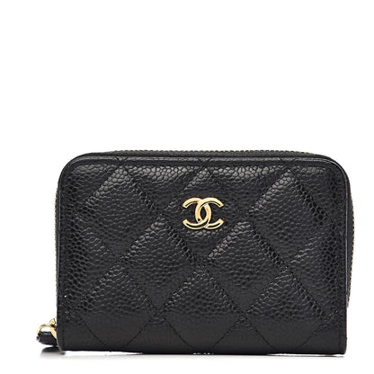 Chanel Caviar Quilted Zip Coin Purse Black 1 of 8