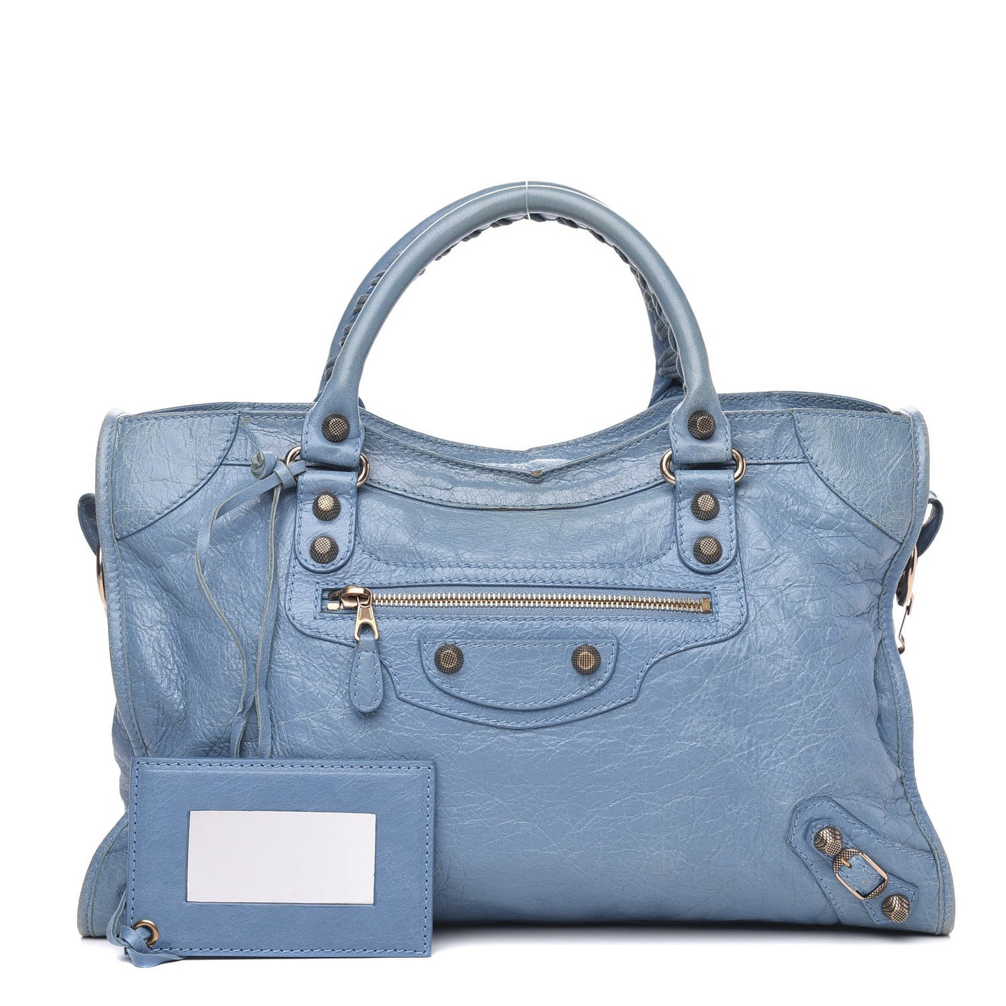 Agneau Giant 12 Rose Gold Hardware City Bleu Indigo