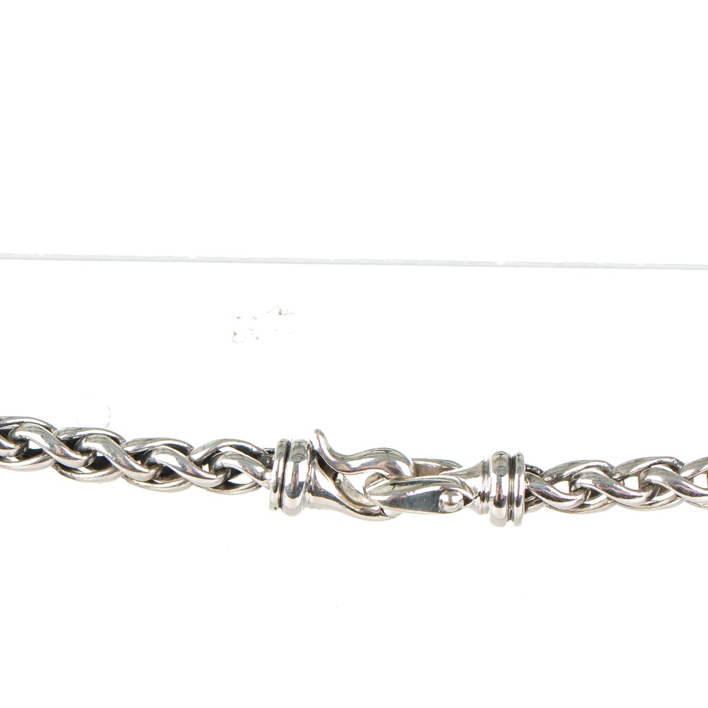 Sterling Silver Turquoise Diamond 20mm Albion Single Wheat Chain Necklace