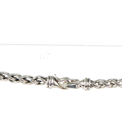 David Yurman Sterling Silver Turquoise Diamond 20mm Albion Single Wheat Chain Necklace 5 of 7
