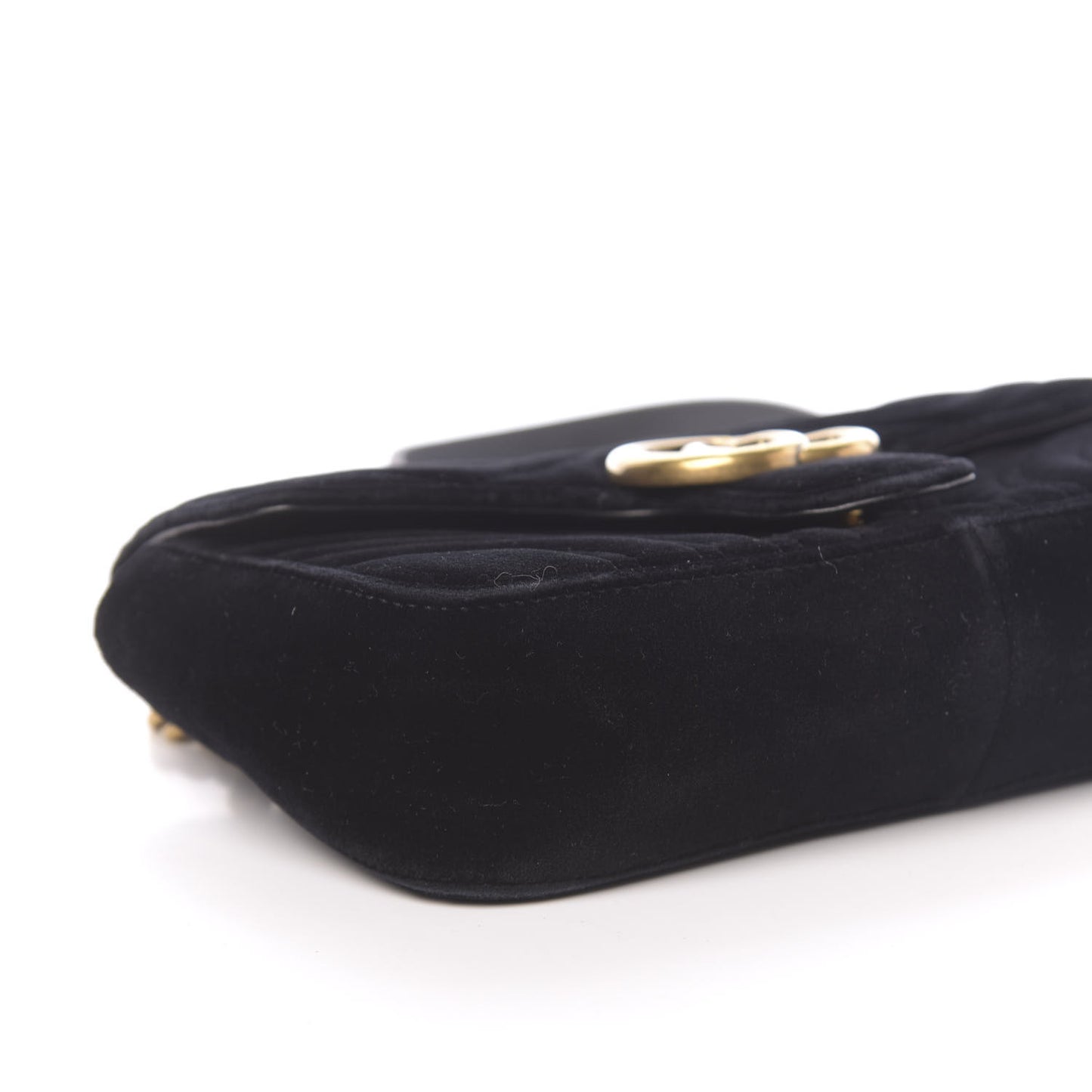 Velvet Matelasse Mini GG Marmont Shoulder Bag Black