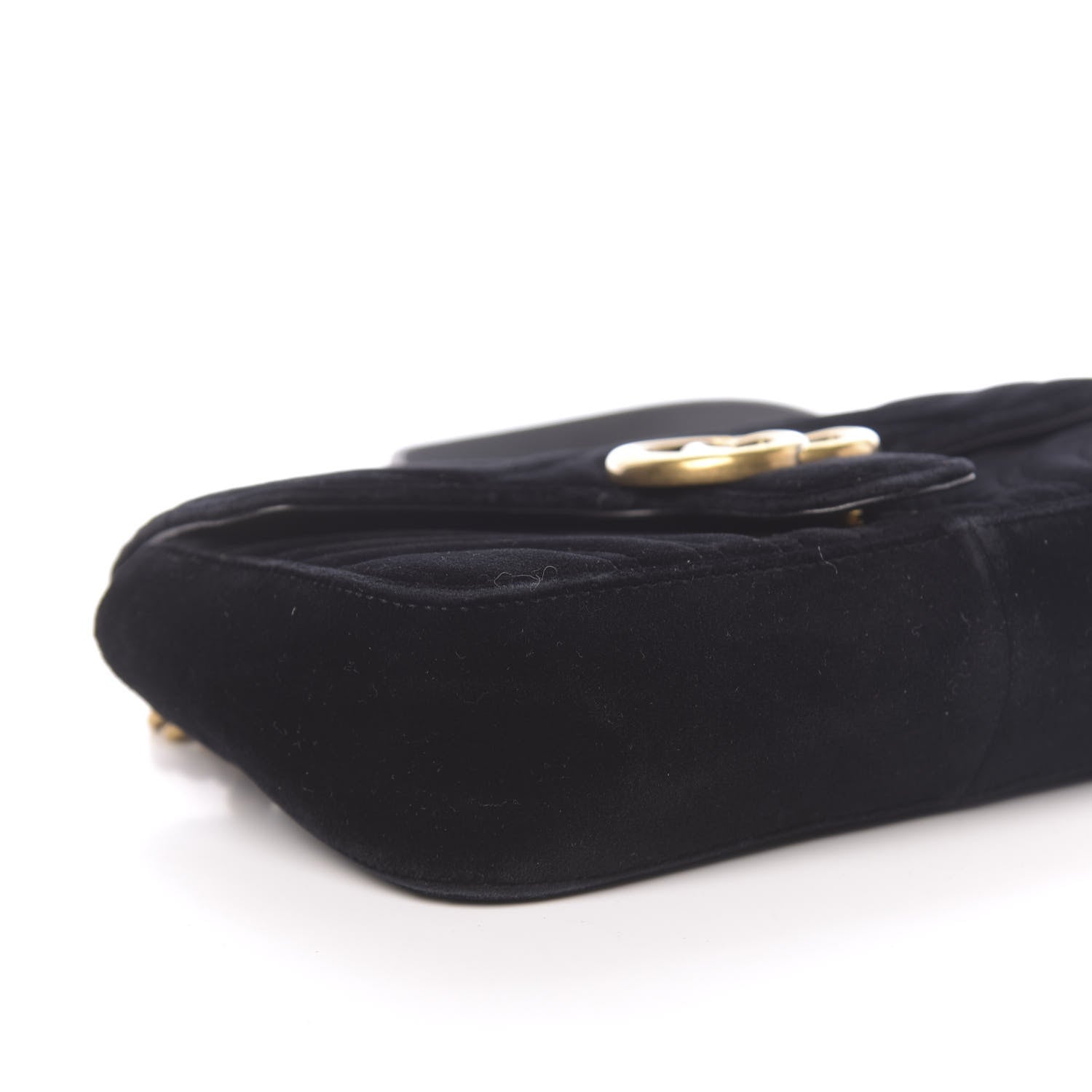 Gucci Velvet Matelasse Mini GG Marmont Shoulder Bag Black 8 of 12