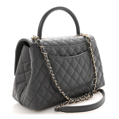 Chanel Caviar Quilted Small Coco Handle Flap Dark Grey 3 of 10