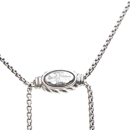 David Yurman Sterling Silver 14K Yellow Gold 28mm Crossover Pendant Necklace 5 of 5