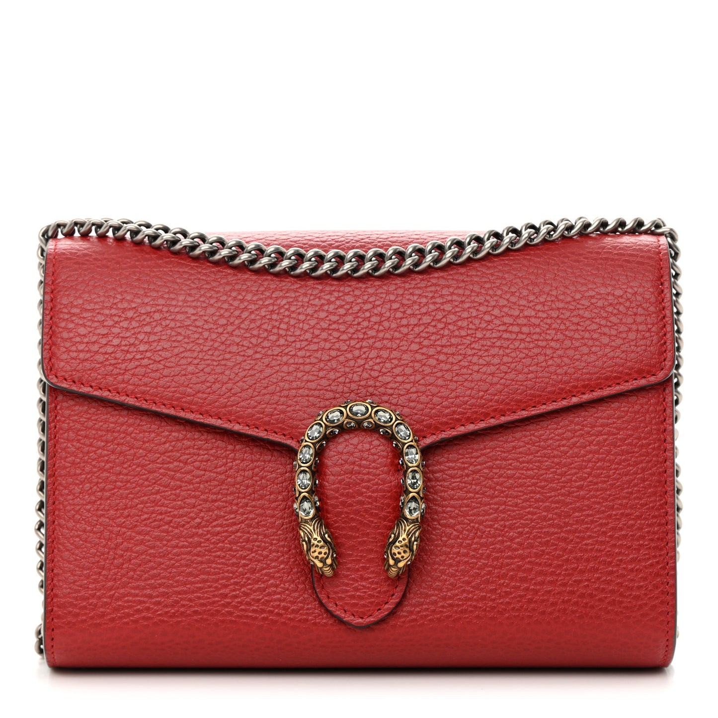Calfskin Mini Dionysus Chain Wallet Hibiscus Red