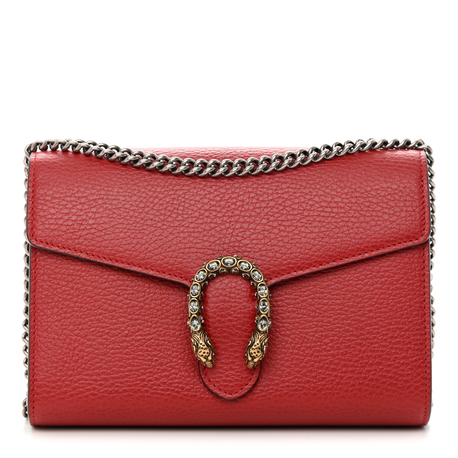 Gucci Calfskin Mini Dionysus Chain Wallet Hibiscus Red 1 of 11