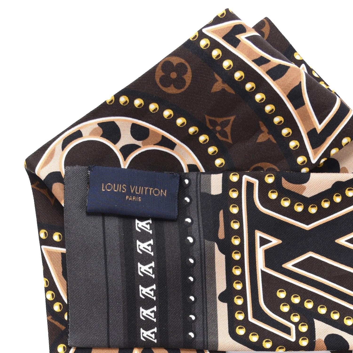 Louis Vuitton Silk Monogram LV World Bandeau Brown 3 of 4