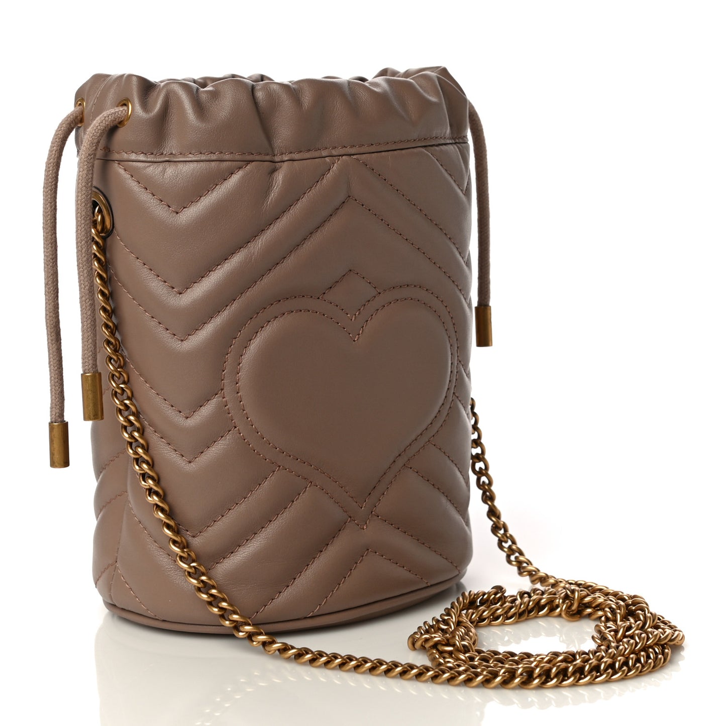 Calfskin Matelasse Mini GG Marmont 2.0 Bucket Bag Porcelain Rose