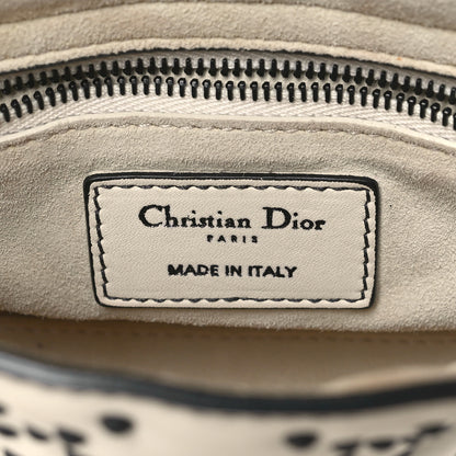 Christian Dior Ultra Matte Calfskin Studded Mini Supple Lady Dior White Black 6 of 12