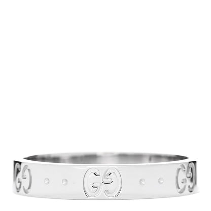 Gucci 18K White Gold 4mm Icon Thin Band Ring 60 9 3 of 7