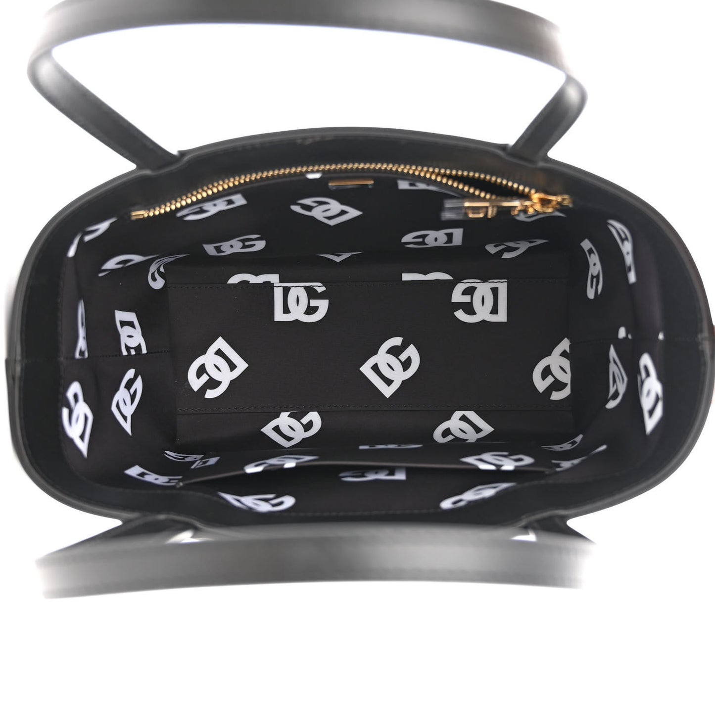 Calfskin Small DG Logo Shopper Tote Black