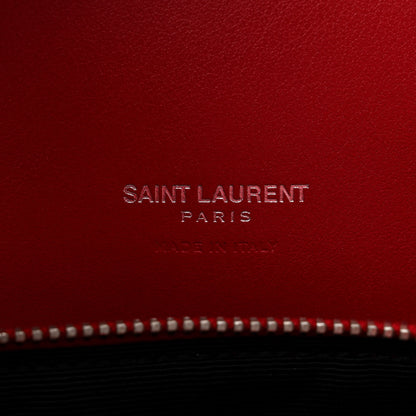 Saint Laurent Calfskin Crocodile Embossed Small Sac de Jour Eros Red 6 of 15