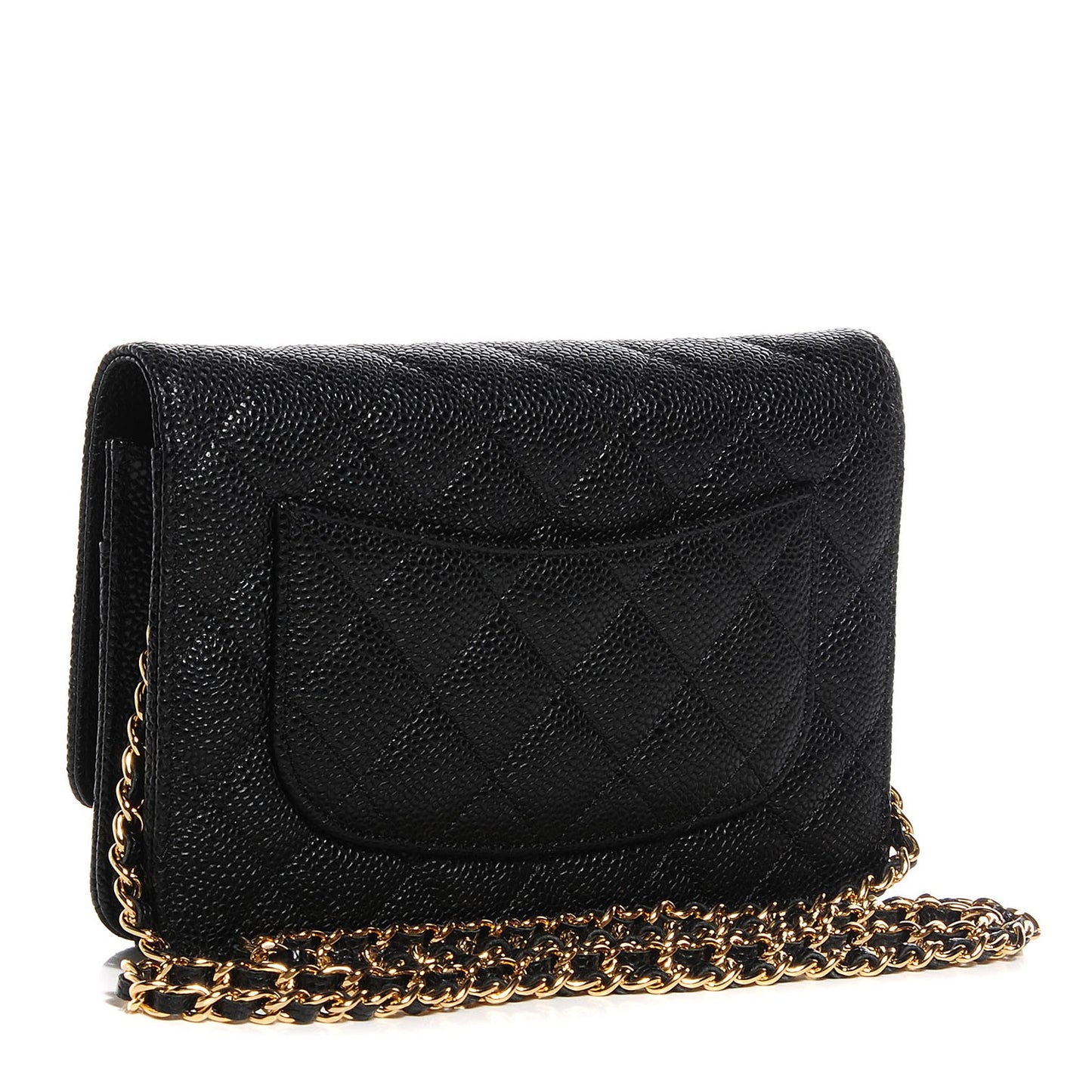 Caviar Quilted Wallet On Chain WOC Black