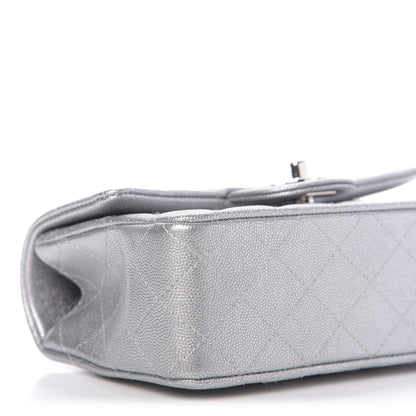 Chanel Metallic Caviar Quilted Mini Top Handle Rectangular Flap Silver 6 of 9