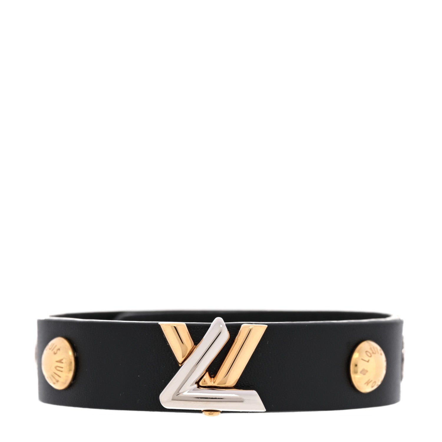 Louis Vuitton Calfskin Twist Bracelet 17 Black 1 of 8