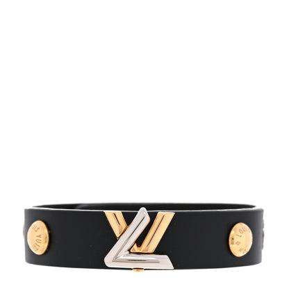 Louis Vuitton Calfskin Twist Bracelet 17 Black 1 of 8