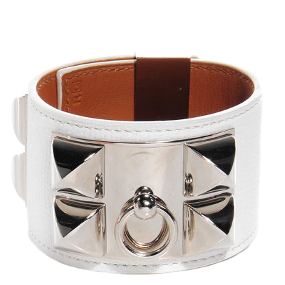 Hermes Epsom Collier de Chien CDC Bracelet White Small 1 of 6