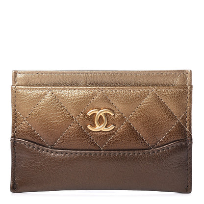 Chanel Metallic Goatskin Quilted Gabrielle Card Holder Bronze 1 of 9