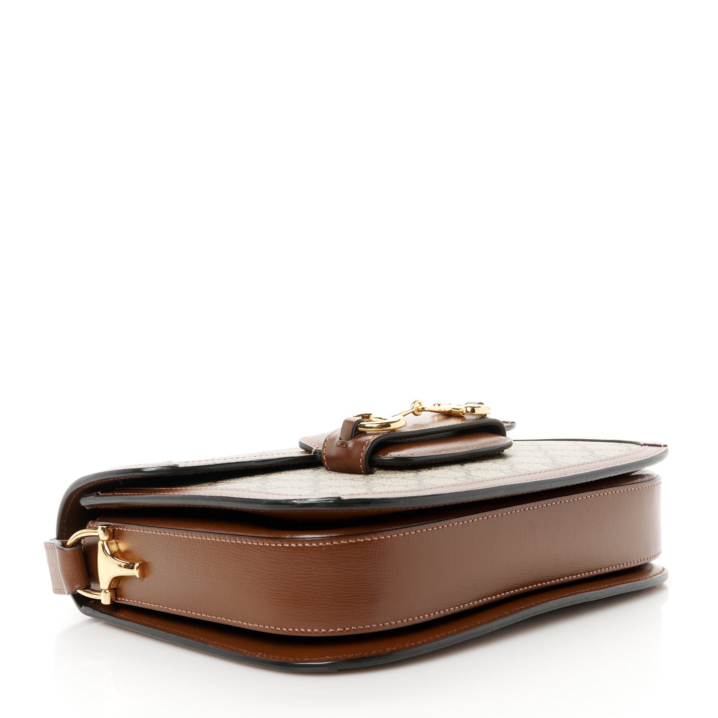 GG Supreme Monogram Horsebit 1955 Shoulder Bag Beige Brown Sugar