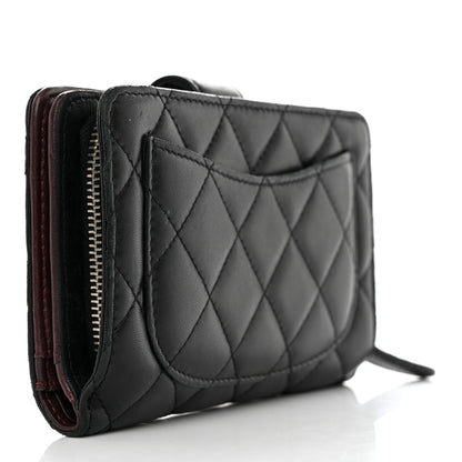 Chanel Lambskin Quilted Zipped Pocket Wallet Black 3 of 14