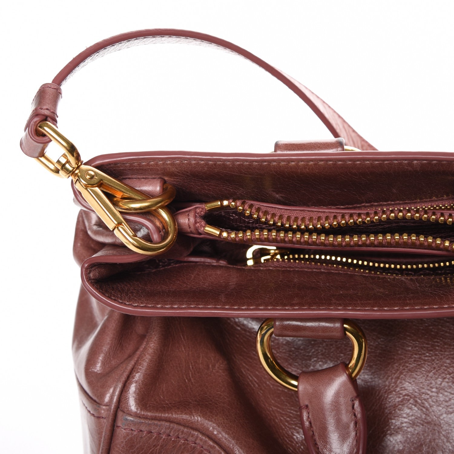 Prada Vitello Shine Top Handle Bag Antico 11 of 14