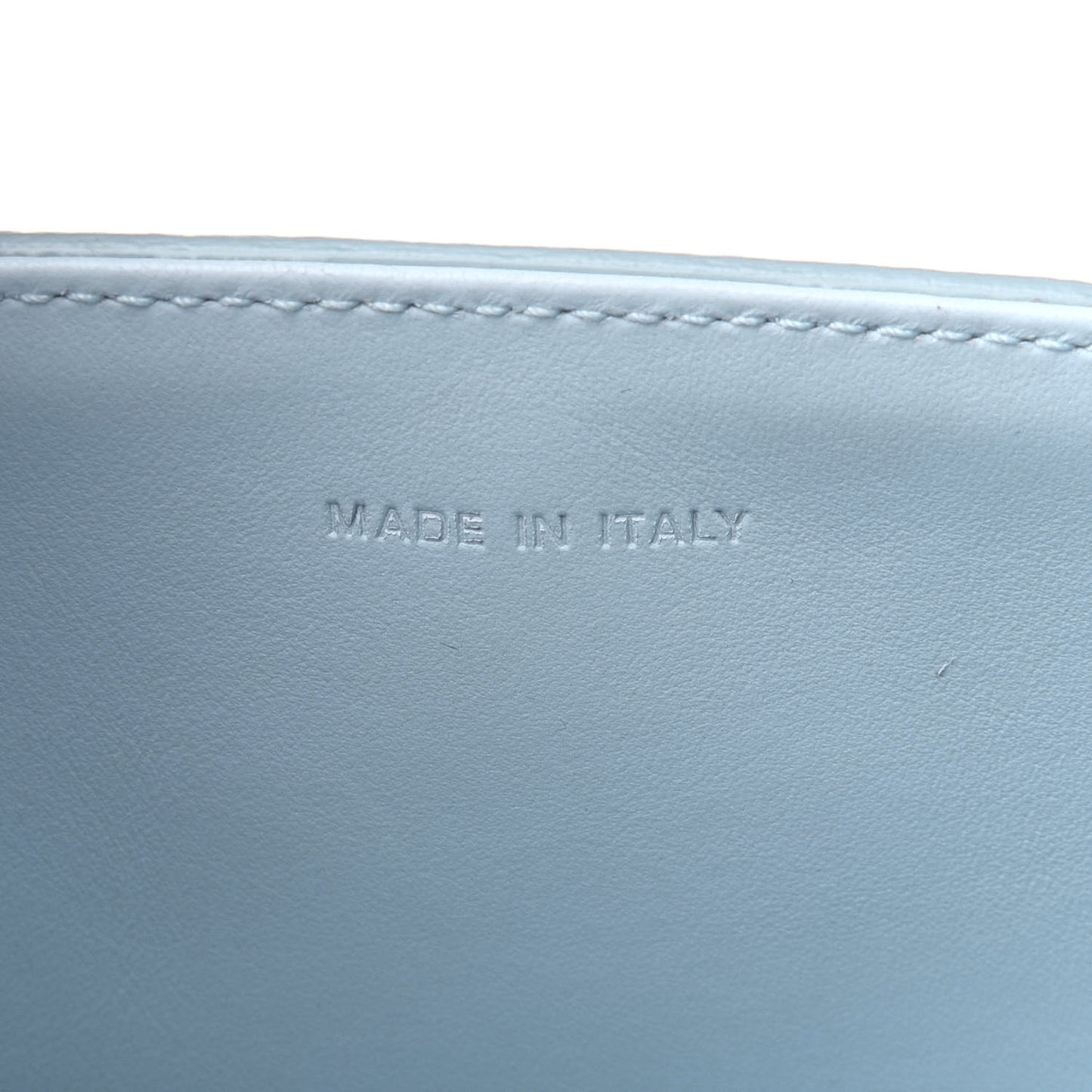 Grained Calfskin Medium Diorever Flap Light Blue
