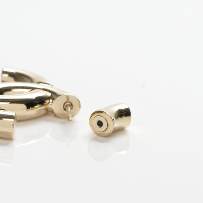 Chanel Metal Large CC Earrings Light Gold 3 of 10