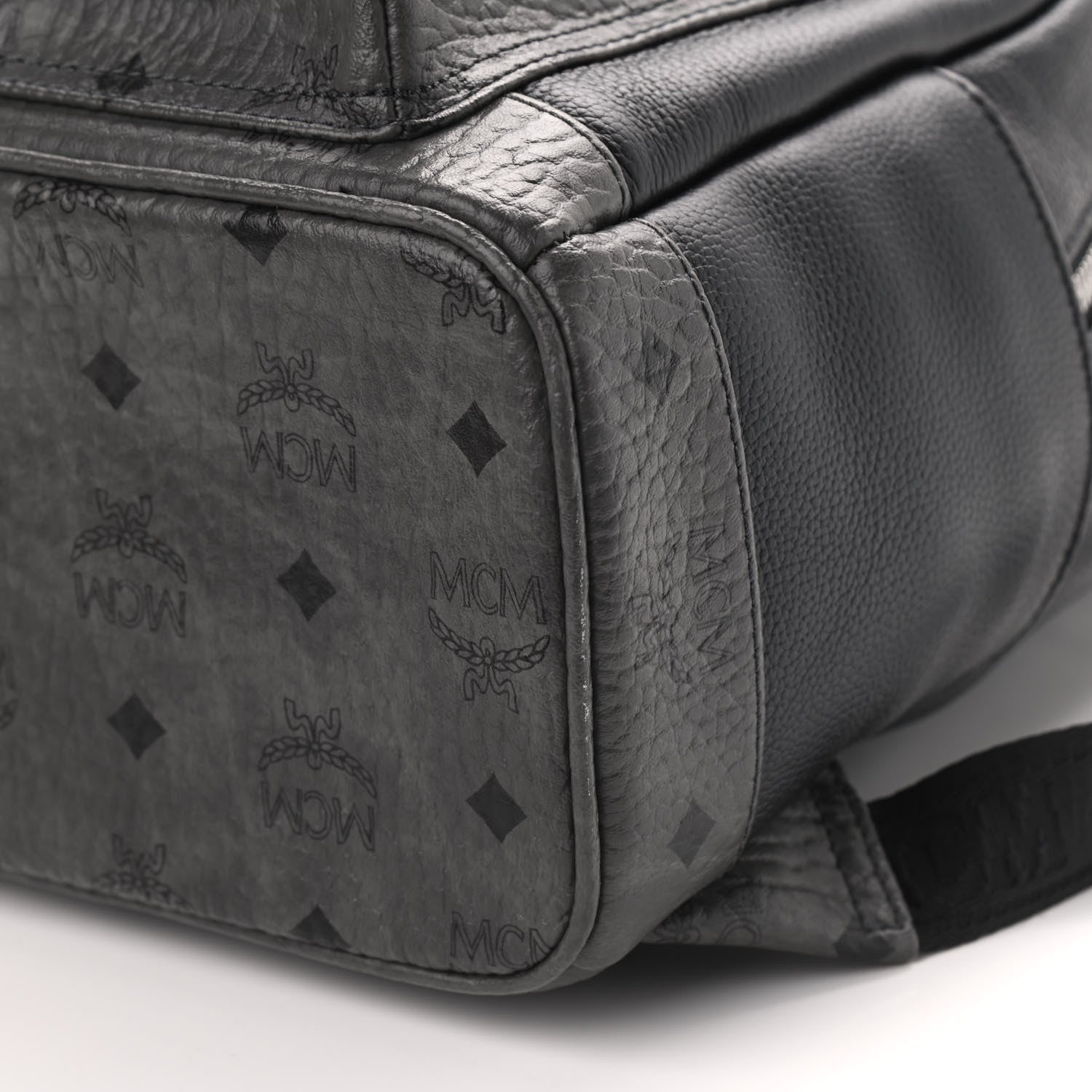 MCM Visetos Calfskin Medium Geonautic Backpack Black Phantom Grey 6 of 8