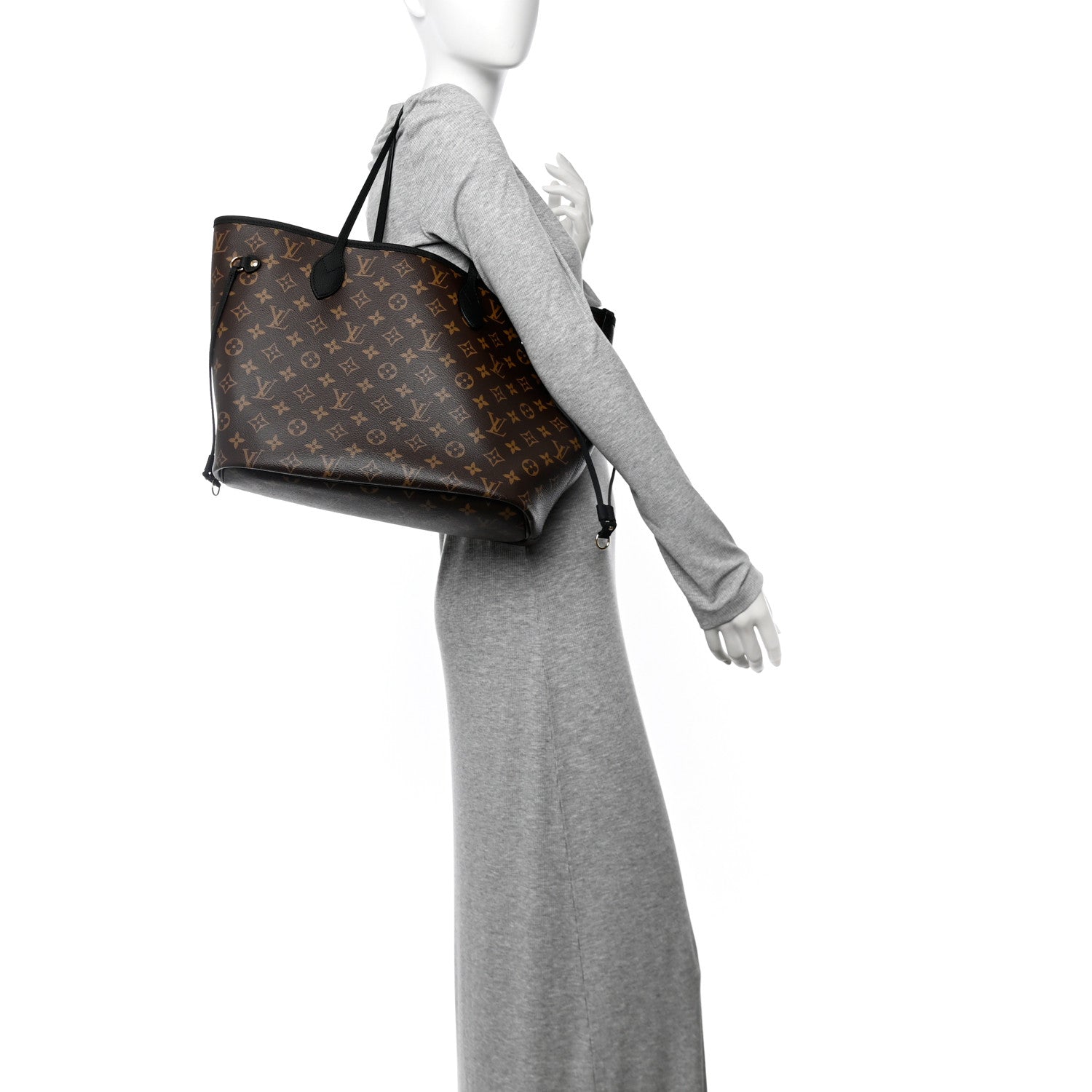 Louis Vuitton Monogram Calfskin Neo Neverfull Inside Out MM Black 2 of 18