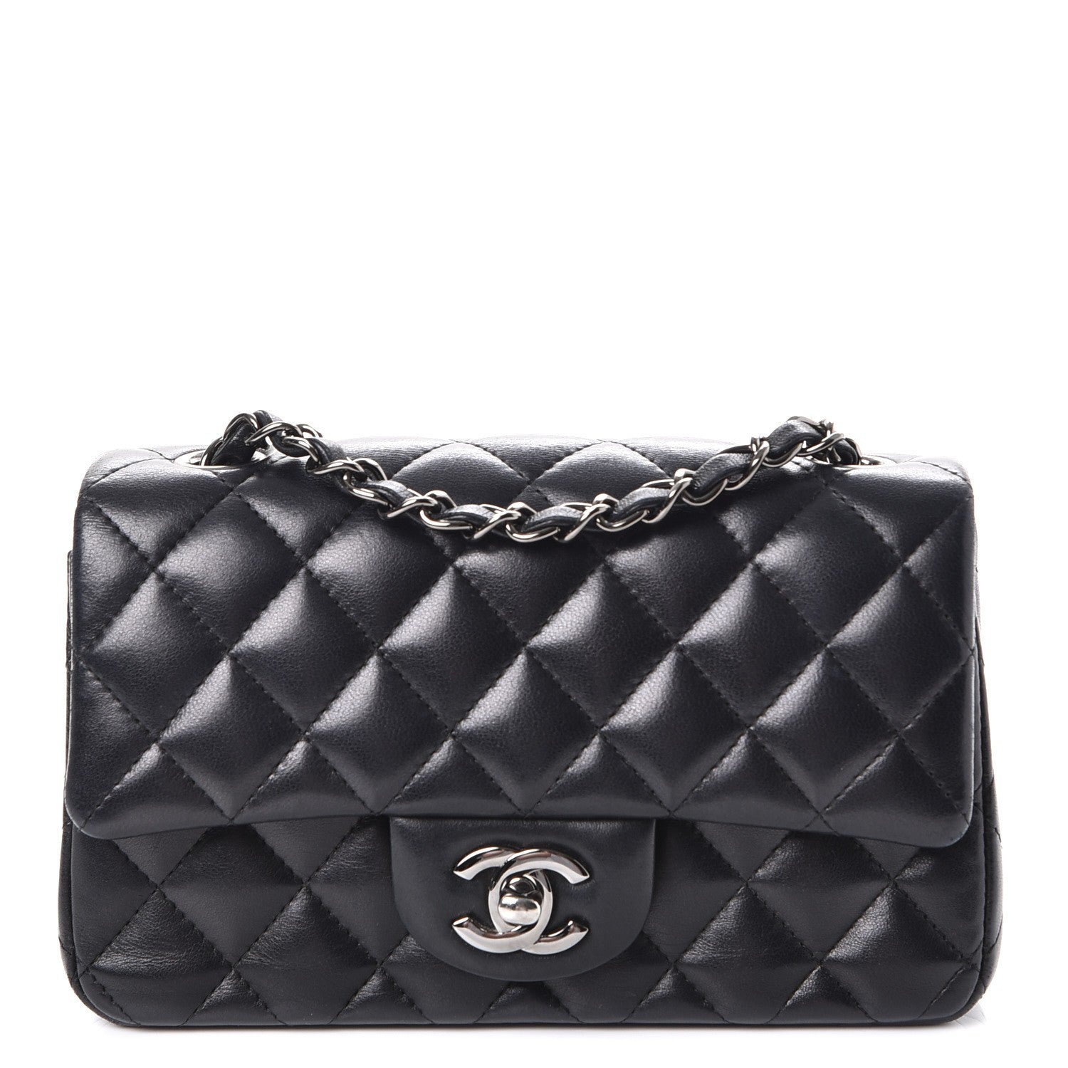 Chanel Lambskin Quilted Mini Rectangular Flap Black 1 of 7