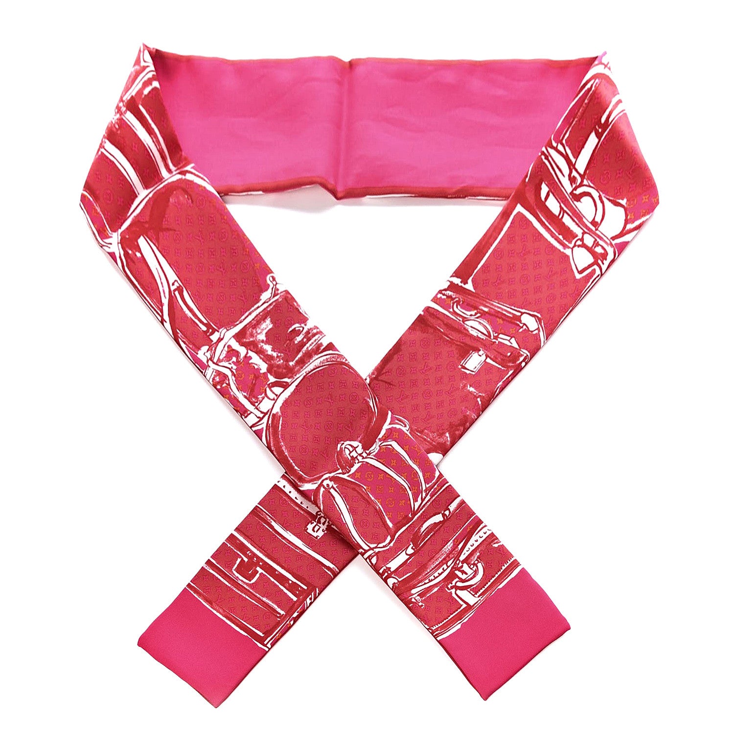 Louis Vuitton Silk Monogram Trunks Bandeau Fuchsia 1 of 2