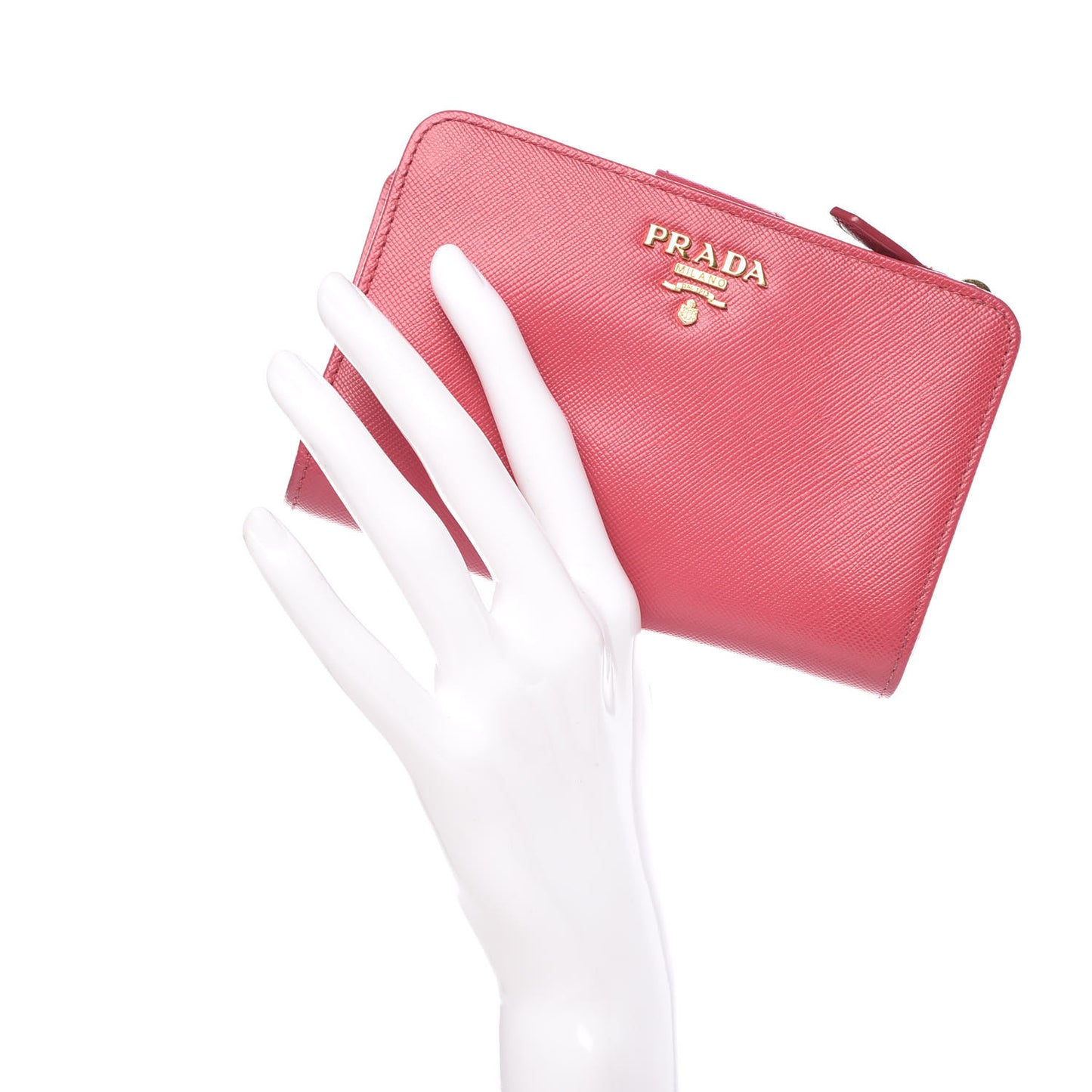 Saffiano Metal Compact Wallet Peonia