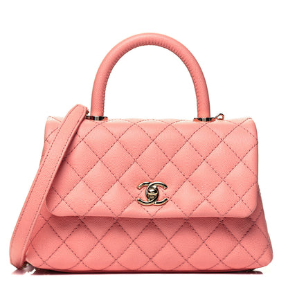 Chanel Caviar Quilted Mini Coco Handle Flap Pink 1 of 9