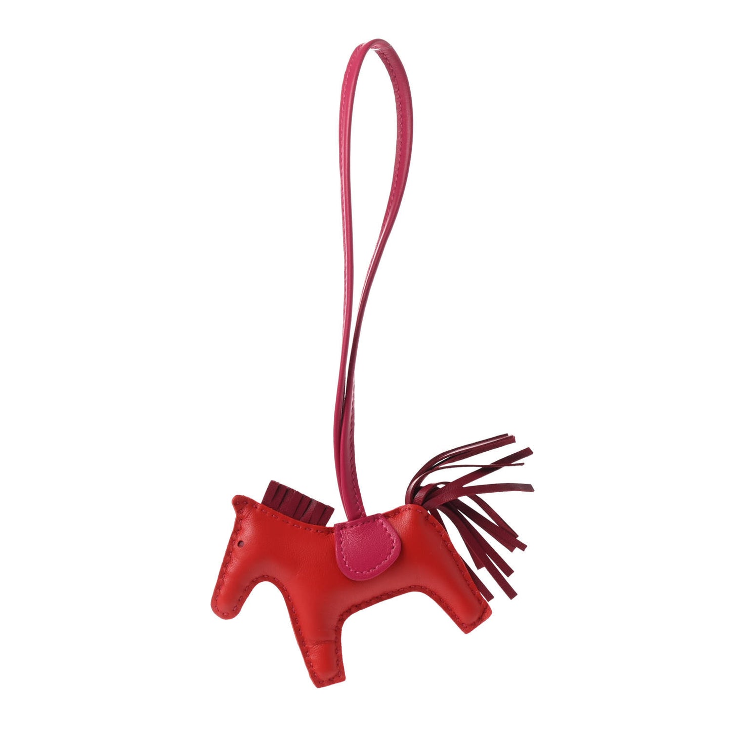 Milo Lambskin Grigri Rodeo Horse Bag Charm PM Rouge Indien Rubis Rose Mexico