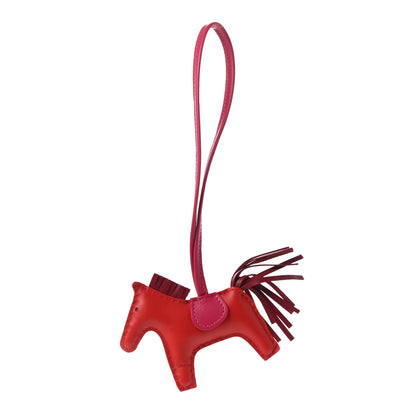Hermes Milo Lambskin Grigri Rodeo Horse Bag Charm PM Rouge Indien Rubis Rose Mexico 1 of 3