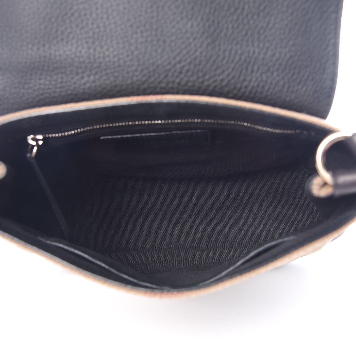 Mega Check Grainy Calfskin Small Gowan Messenger Bag Black